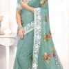 Sea Green Organza Embroidered Saree Festive Wear 2 Sea Green Organza Embroidered Saree Festive Wear -Sari Grace Shop sea green organza embroidered saree sasnf7316 l