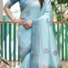 Sky Blue Art Silk Saree Festive Wear 1 Sky Blue Art Silk Saree Festive Wear -Sari Grace Shop sky blue art silk saree sassmc001 l