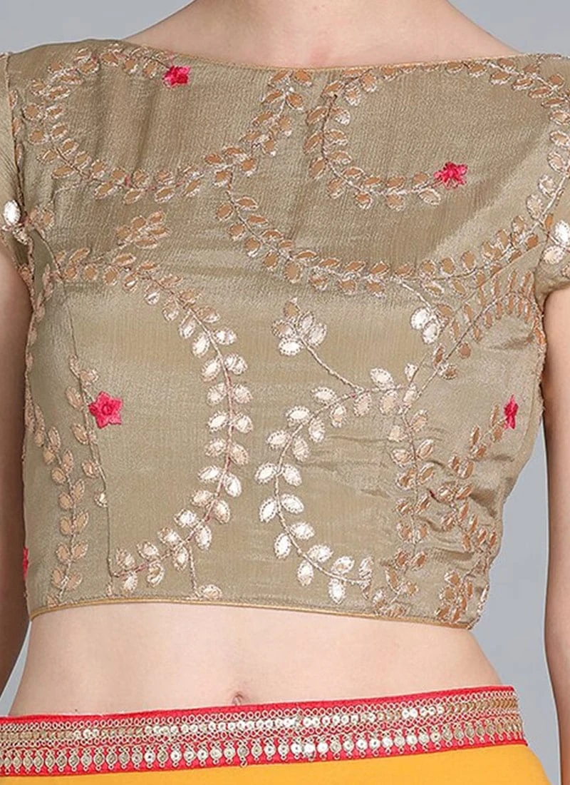 Sprout Green Embroidered Chinon Blouse Festive Wear 3 Sprout Green Embroidered Chinon Blouse Festive Wear