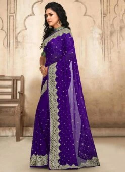 Violet Color Georgette Hand Embroidered Stone Work Saree Party Wear 8 Violet Color Georgette Hand Embroidered Stone Work Saree Party Wear -Sari Grace Shop violet color georgette hand embroidered stone work saree sadsf4978 u