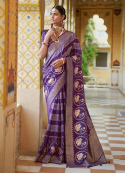 Violet Smooth Silk Foil Printed Saree Festive Wear 8 Violet Smooth Silk Foil Printed Saree Festive Wear -Sari Grace Shop violet smooth silk foil printed saree sasacu8053 u