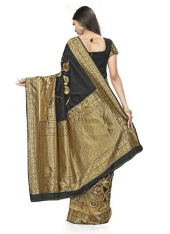 Woven Work Black Color Banarasi Silk Saree Festive Wear -Sari Grace Shop woven work black color banarasi silk saree sasstsktww8553b b