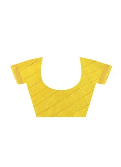 Yellow Blended Cotton Sari After Six Wear