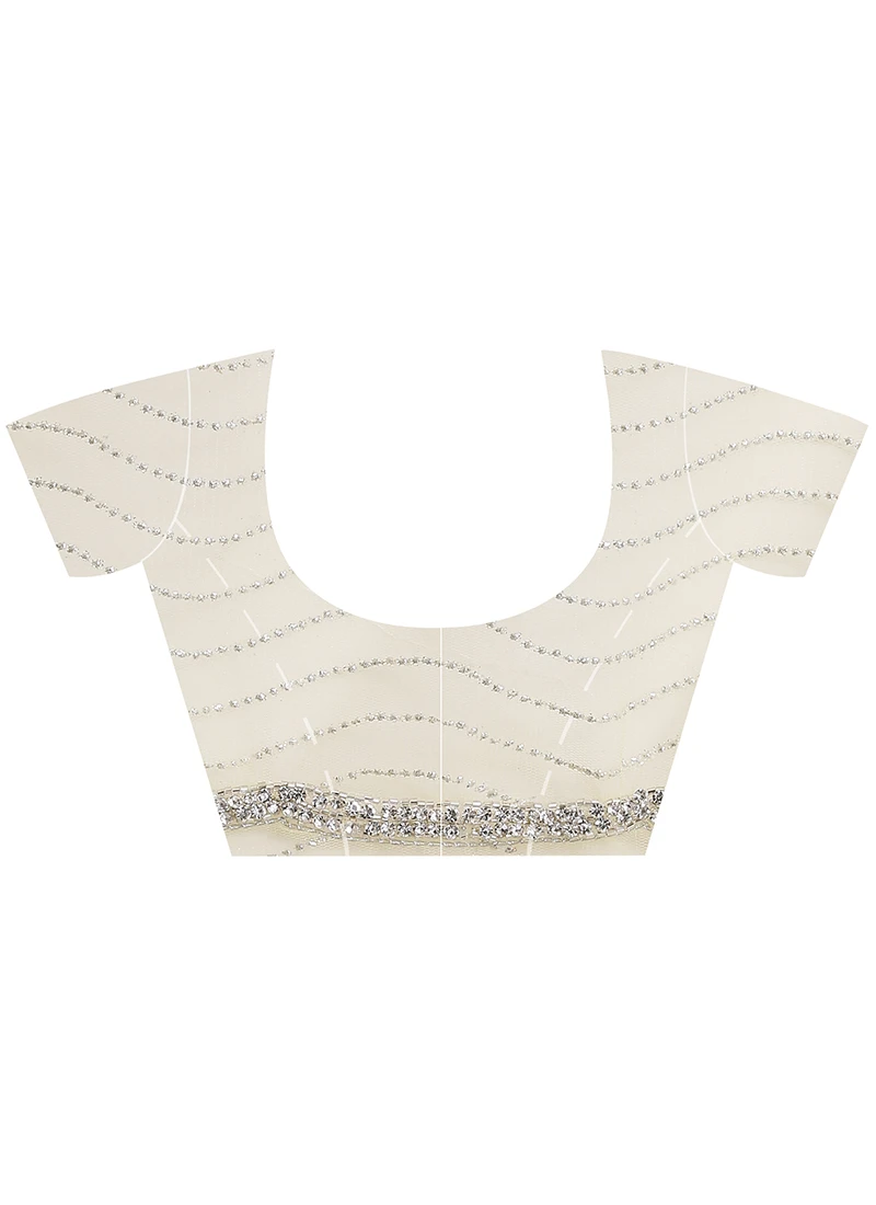 Yellow Color Net Handwork Saree Party Wear 6 Yellow Color Net Handwork Saree Party Wear - Image 4