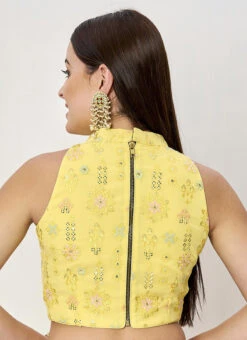 Yellow Embroidered Blouse Festive Wear 9 Yellow Embroidered Blouse Festive Wear -Sari Grace Shop yellow embroidered blouse BLBS02307620 b