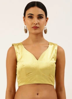 Yellow Velvet Readymade Blouse Party Wear -Sari Grace Shop yellow velvet readymade blouse blspfb195y u