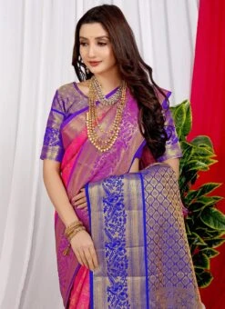 Zari Weaving Work Pink Color Litchi Silk Saree Party Wear 9 Zari Weaving Work Pink Color Litchi Silk Saree Party Wear -Sari Grace Shop zari weaving work pink color litchi silk saree sasom110653 b