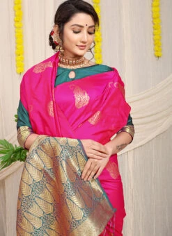 Zari Weaving Work Pink Color Soft Patola Silk Saree Party Wear 9 Zari Weaving Work Pink Color Soft Patola Silk Saree Party Wear -Sari Grace Shop zari weaving work pink color soft patola silk saree sasom110832 b